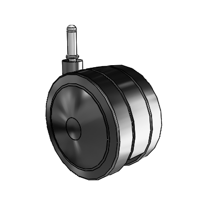 Softech Grip Ring Black Swivel Caster with 4.921 Thermoplastic Elastomer Wheel