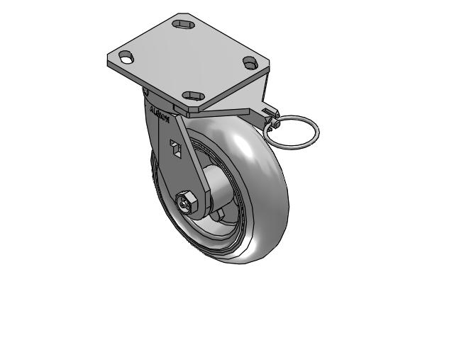 170 Series Top Plate Swivel Caster with 6 x 2 Grey Tread on Zinc-plated Hub SV - Semi-Pneumatic Monoprene (Grey) Wheel
