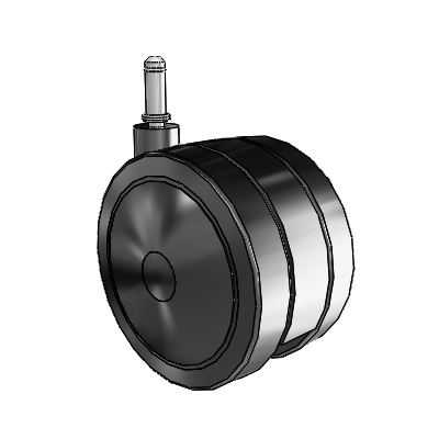 Softech Grip Ring Black Swivel Caster with 4.921 Thermoplastic Elastomer Wheel