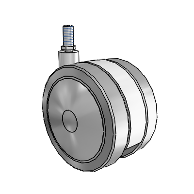 Softech Threaded Stem Grey Swivel Caster with 4.921 Thermoplastic Elastomer Wheel