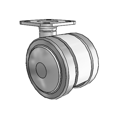 Softech Top Plate Grey Swivel Caster with 1.9685 Thermoplastic Elastomer Wheel