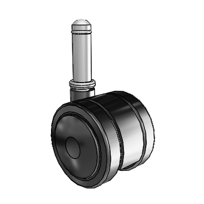 Softech Grip Ring Black Swivel Caster with 1.9685 Thermoplastic Elastomer Wheel