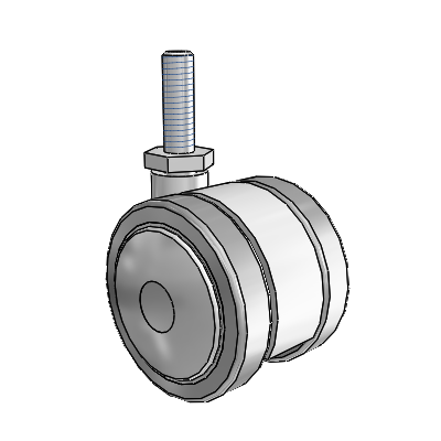 Softech Threaded Stem Grey Swivel Caster with 1.9685 Thermoplastic Elastomer Wheel