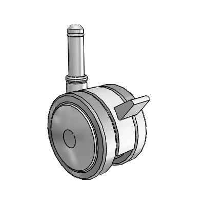 Softech Grip Ring Grey Swivel Caster with 2.3622 Thermoplastic Elastomer Wheel and Brake