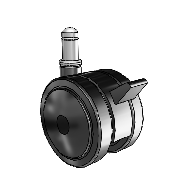 Softech Grip Ring Black Swivel Caster with 2.3622 Thermoplastic Elastomer Wheel and Brake