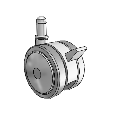 Softech Grip Ring Grey Swivel Caster with 2.3622 Thermoplastic Elastomer Wheel and Brake
