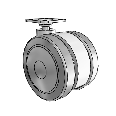 Softech Top Plate Grey Swivel Caster with 2.9527 Thermoplastic Elastomer Wheel
