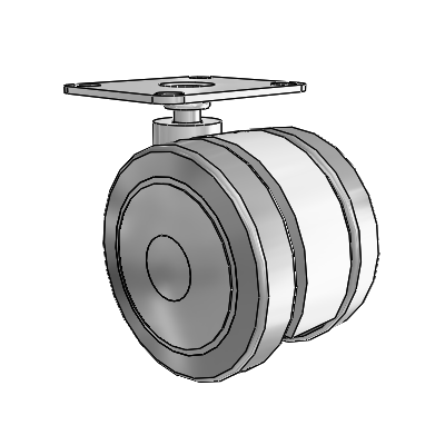 Softech Top Plate Grey Swivel Caster with 2.9527 Thermoplastic Elastomer Wheel