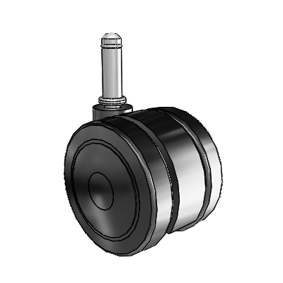 Softech Grip Ring Black Swivel Caster with 2.9527 Thermoplastic Elastomer Wheel