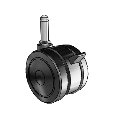 Softech Grip Ring Black Swivel Caster with 2.9527 Thermoplastic Elastomer Wheel and Brake