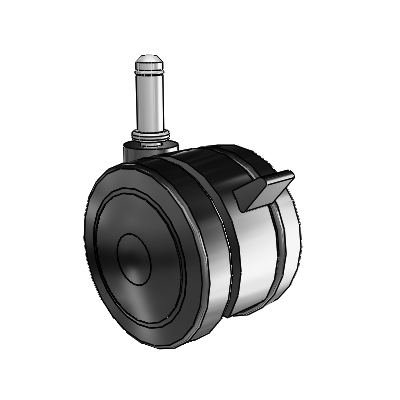 Softech Grip Ring Black Swivel Caster with 2.9527 Thermoplastic Elastomer Wheel and Brake