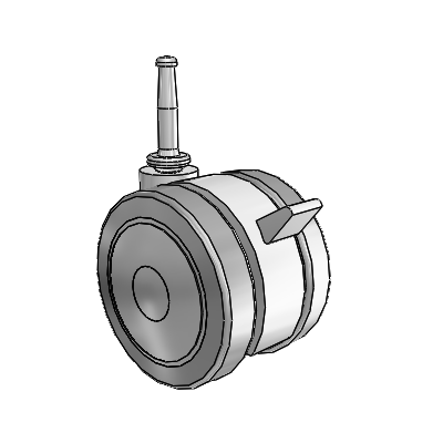 Roulette pivotante Softech Grip Neck grise avec roue en élastomère thermoplastique 2.9527 et frein