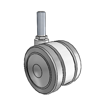 Softech Threaded Stem Grey Swivel Caster with 2.9527 Thermoplastic Elastomer Wheel