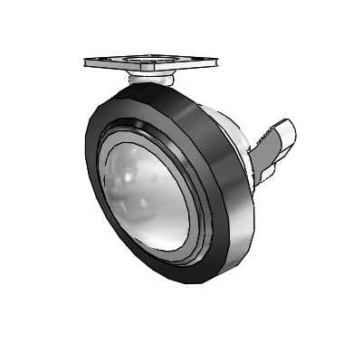 Top Plate Bright Chrome Swivel Ball Caster with 3 Wheel and Brake