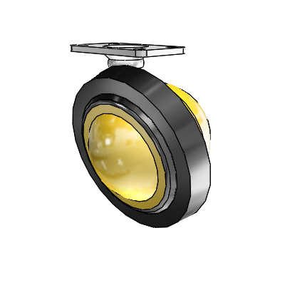 Top Plate Bright Brass Swivel Ball Caster with 3 Wheel