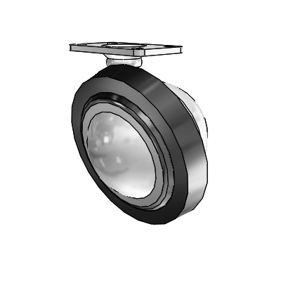 Top Plate Bright Chrome Swivel Ball Caster with 3 Wheel