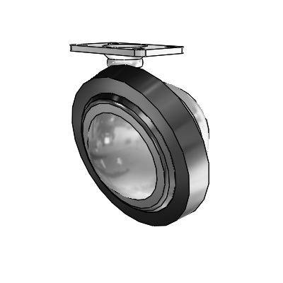 Top Plate Satin Chrome Swivel Ball Caster with 3 Wheel