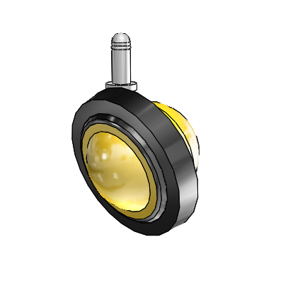 Grip Ring Bright Brass Swivel Ball Caster with 3 Wheel