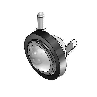 Grip Ring Bright Chrome Swivel Ball Caster with 3 Wheel and Brake