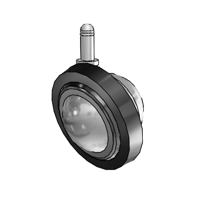 Grip Ring Satin Chrome Swivel Ball Caster with 3 Wheel