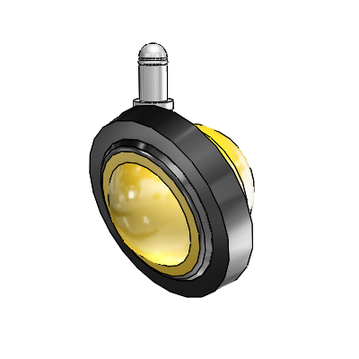 Grip Ring Bright Brass Swivel Ball Caster with 3 Wheel