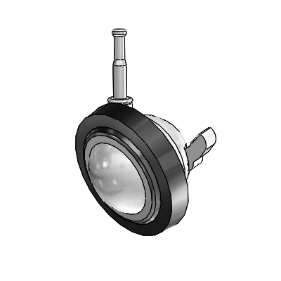 Grip Neck Bright Chrome Swivel Ball Caster with 3 Wheel and Brake