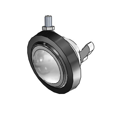 Threaded Stem Bright Chrome Swivel Ball Caster with 3 Wheel and Brake
