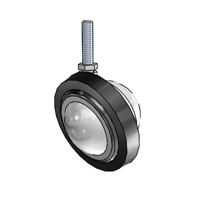 Threaded Stem Unfinished Swivel Ball Caster with 3 Wheel
