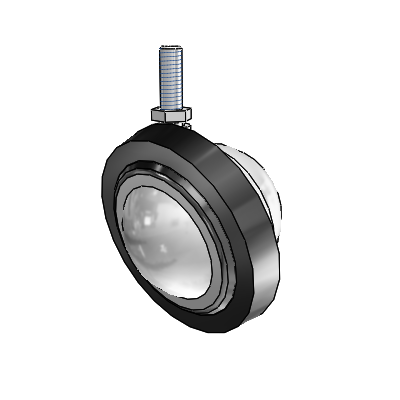 Threaded Stem Bright Chrome Swivel Ball Caster with 3 Wheel