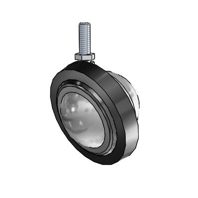 Threaded Stem Satin Chrome Swivel Ball Caster with 3 Wheel