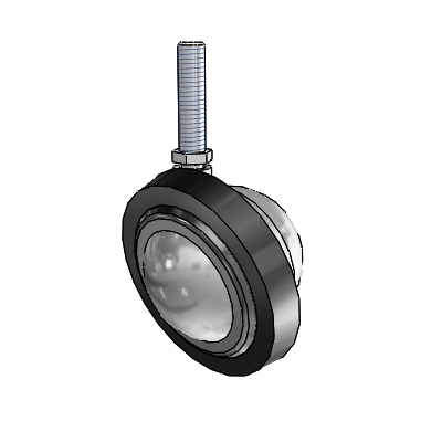 Threaded Stem Satin Chrome Swivel Ball Caster with 3 Wheel