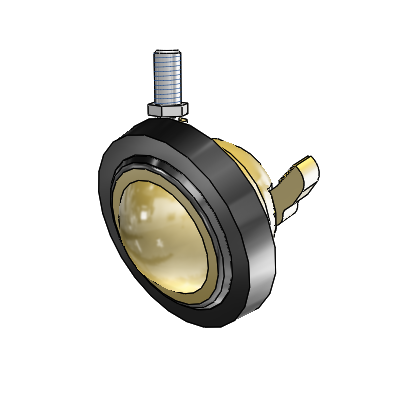 Threaded Stem Windsor Antique Swivel Ball Caster with 3 Wheel and Brake