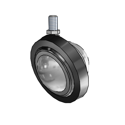 Threaded Stem Satin Chrome Swivel Ball Caster with 3 Wheel