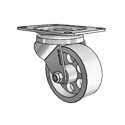 General Duty Top Plate Zinc Swivel Caster with 3 x 1.25 Steel Wheel