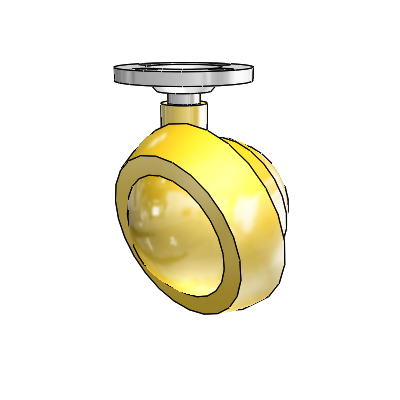 Top Plate Bright Brass Swivel Ball Caster with 1.5 Wheel