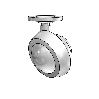Top Plate Bright Chrome Swivel Ball Caster with 1.5 Wheel