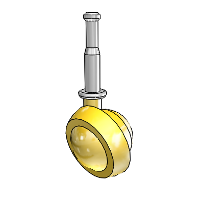Grip Neck Bright Brass Swivel Ball Caster with 1.5 Wheel