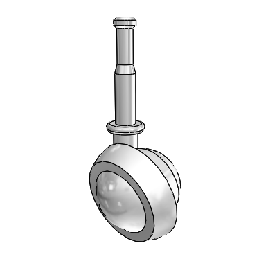 Grip Neck Bright Chrome Swivel Ball Caster with 1.5 Wheel