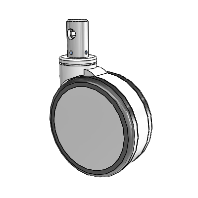 Primacy Twin Medical Bed Stem Swivel Caster with 6 x 2.5 Thermoplastic Urethane Wheel and Central Locking - Total Lock Brake
