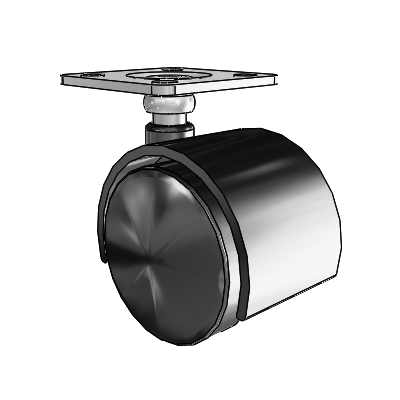 Source II Top Plate Black Swivel Caster with 1.5748 Nylon Wheel