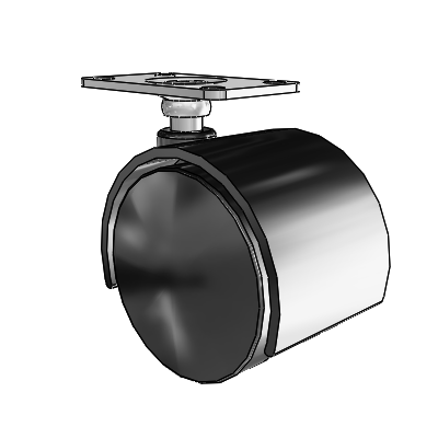 Source II Top Plate Black Swivel Caster with 1.9685 Nylon Wheel