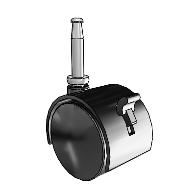 Source II Grip Neck Black Swivel Caster with 1.9685 Nylon Wheel and Brake
