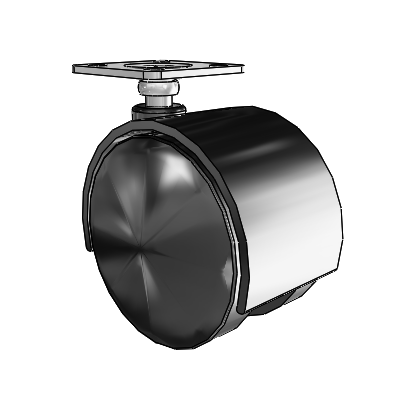 Source II Top Plate Black Swivel Caster with 2.559 Nylon Wheel