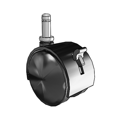 Source II Grip Ring Black Swivel Caster with 2.559 Nylon Wheel and Brake