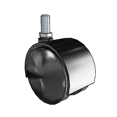 Source II Threaded Stem Black Swivel Caster with 2.559 Nylon Wheel