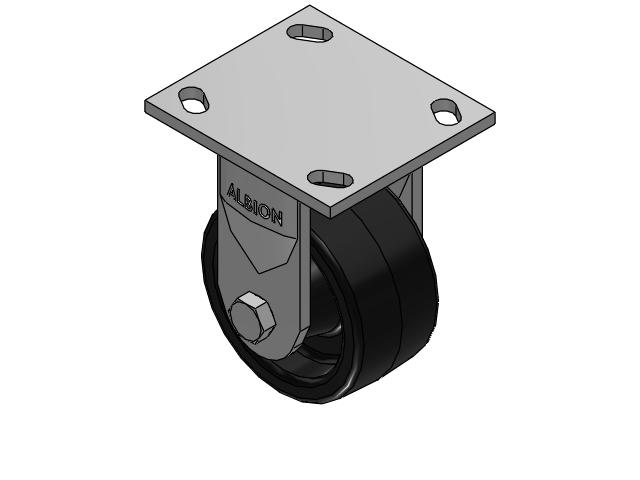 170 Series Top Plate Rigid Caster with 4 x 2 Black Phenolic Resin TM - Phenolic Wheel