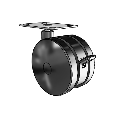 Ultima Top Plate Swivel Caster with 3.937 Wheel and Brake