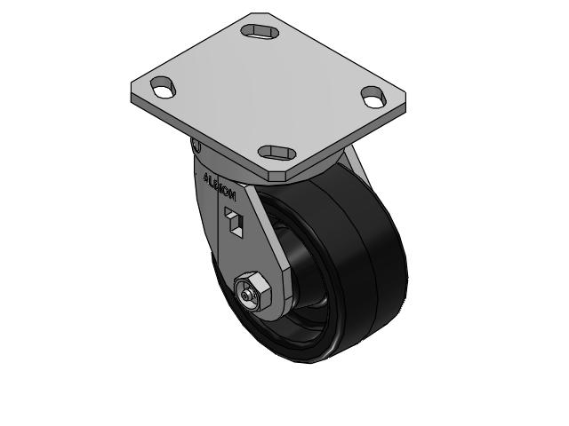 170 Series Top Plate Swivel Caster with 4 x 2 Black Phenolic Resin TM - Phenolic Wheel