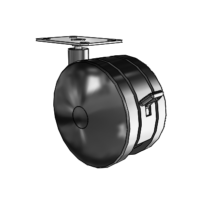 Ultima Top Plate Swivel Caster with 4.921 Wheel and Brake