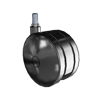 Ultima Threaded Stem Swivel Caster with 4.921 Wheel